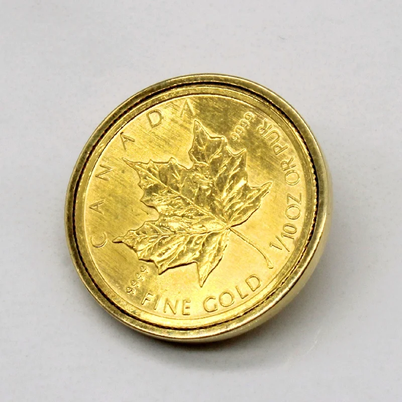 unique diamond tennis bracelet 1/10th Ounce Gold Maple Leaf Coin Pendant