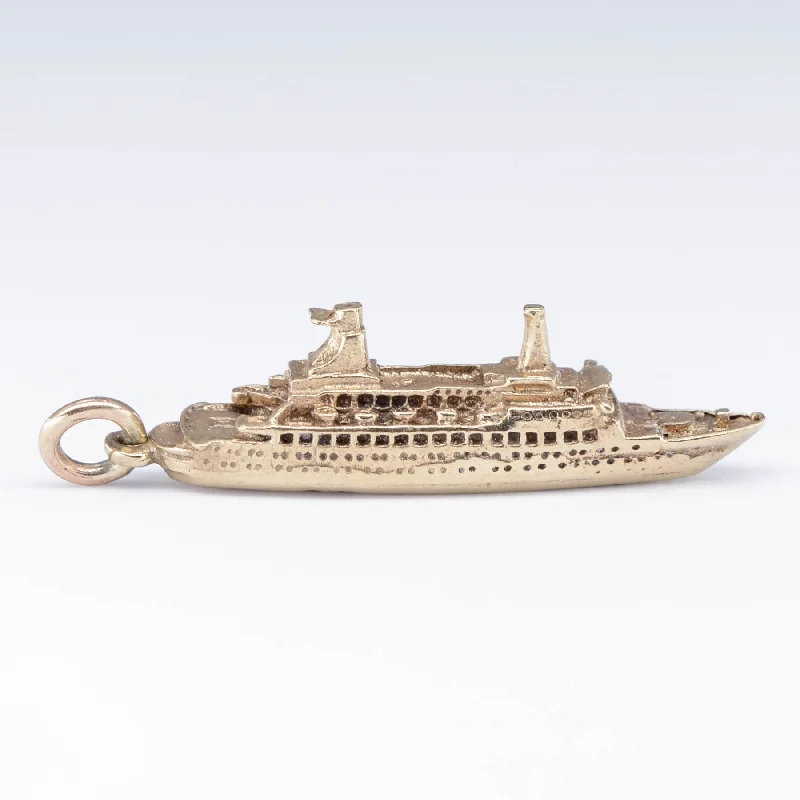 vintage diamond brooch pin 10k Pacific Princess Cruise Ship Charm