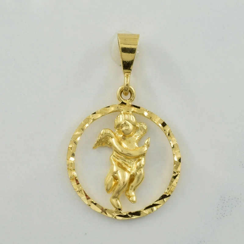 10k Yellow Gold Angel Pendant |