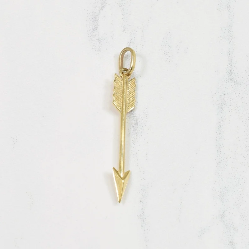 handcrafted filigree ring silver 10k Yellow Gold Arrow Pendant