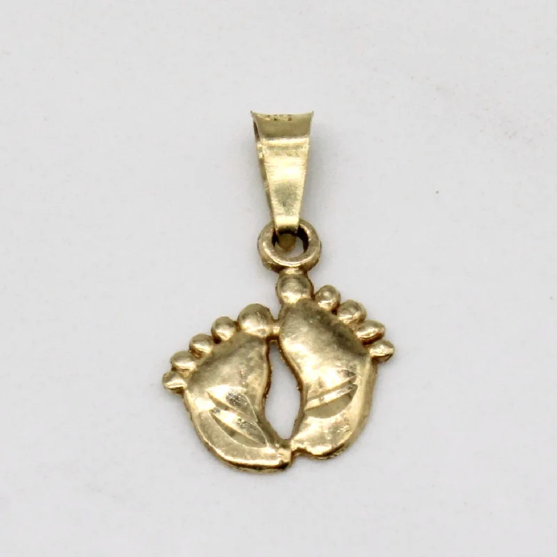 10k Yellow Gold Baby Feet Charm