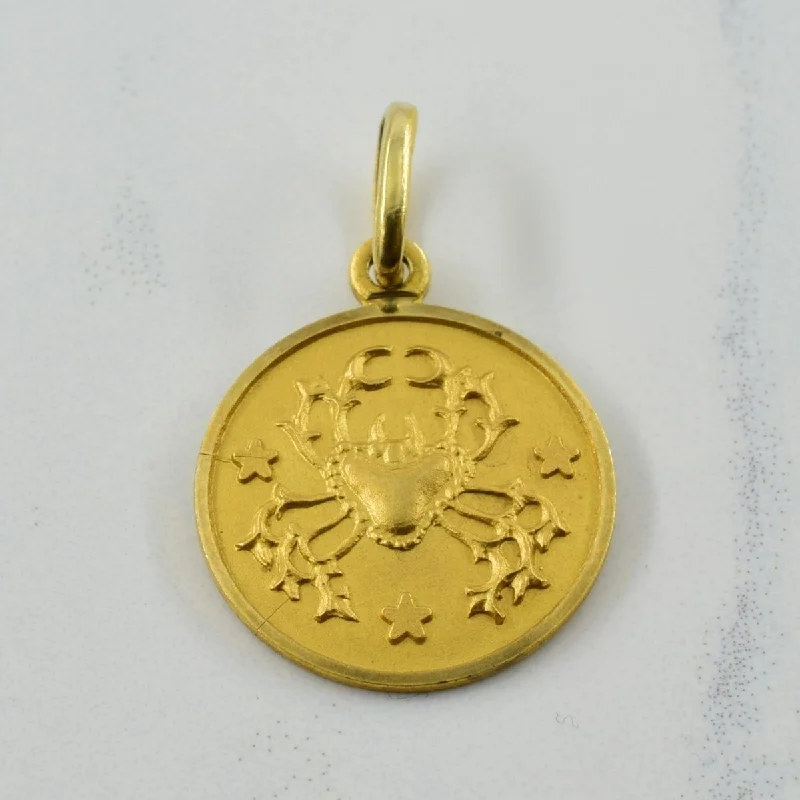 10k Yellow Gold Cancer Crab Pendant |