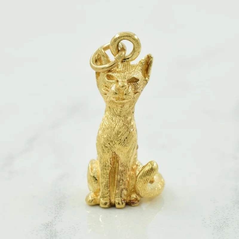 10k Yellow Gold Cat Charm |