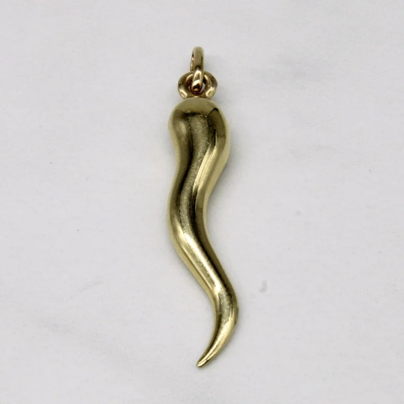 rose gold cubic zirconia earrings 10k Yellow Gold Corno Pendant