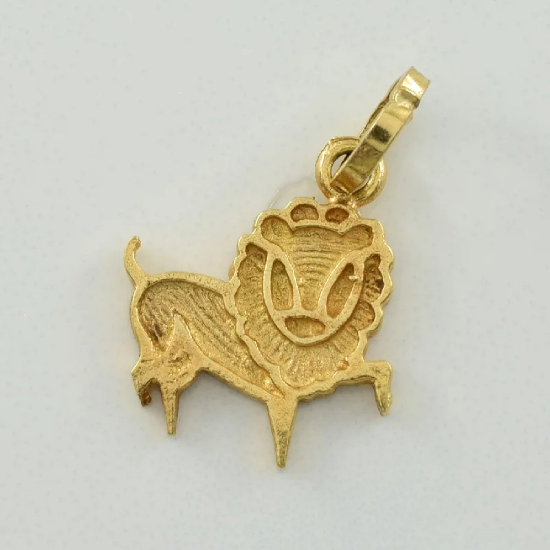 10k Yellow Gold Lion Charm |