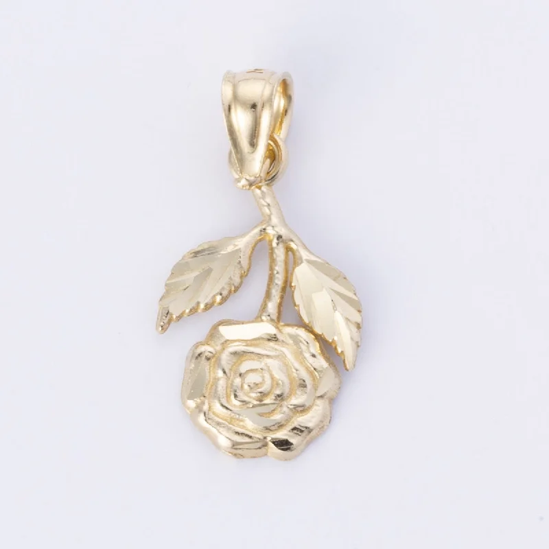 10k Yellow Gold Flower Pendant|