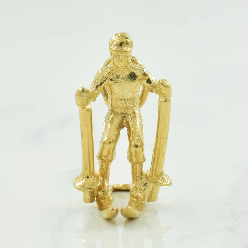 10k Yellow Gold Skier Charm |