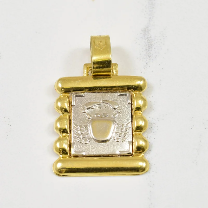 personalized initial ring stackable 14k Two Tone Crab Pendant