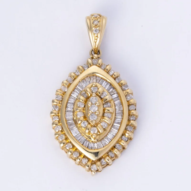 14k Yellow Gold Diamond Pendent | 1.03ctw |