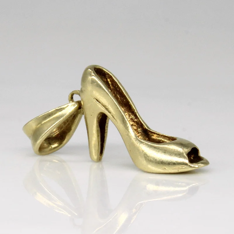 adjustable charm bracelet sterling silver 14k Yellow Gold High Heel Pendant