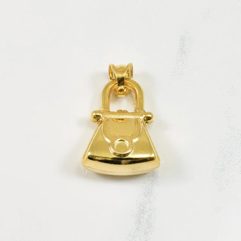 wide gold cuff bracelet 14k Yellow Gold Purse Charm