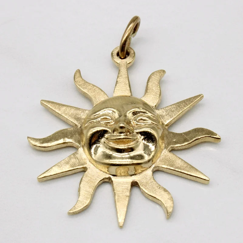 14k Yellow Gold Sun Pendant