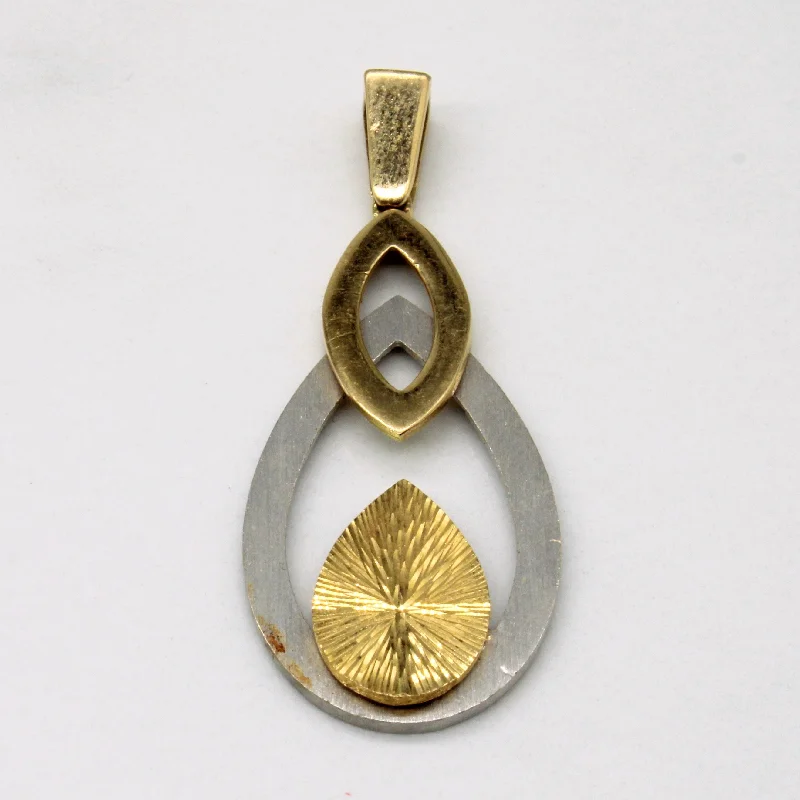 gold medallion pendant necklace 18k Two Tone Gold Pendant