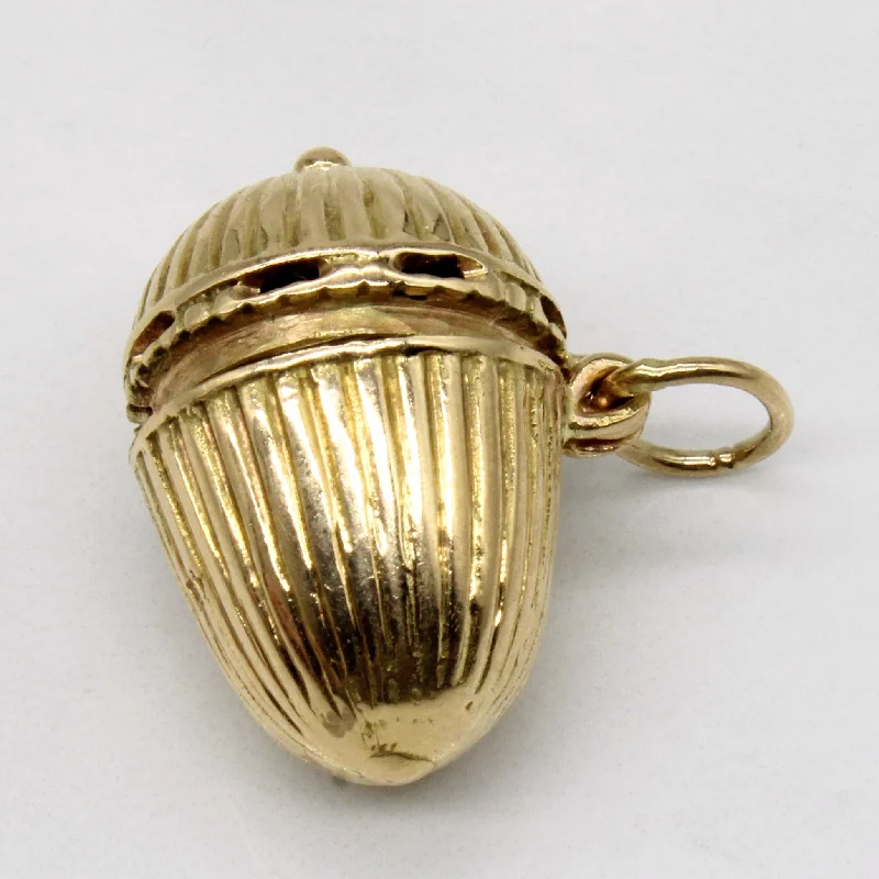 black tungsten wedding band for men 18k Yellow Gold Acorn Charm