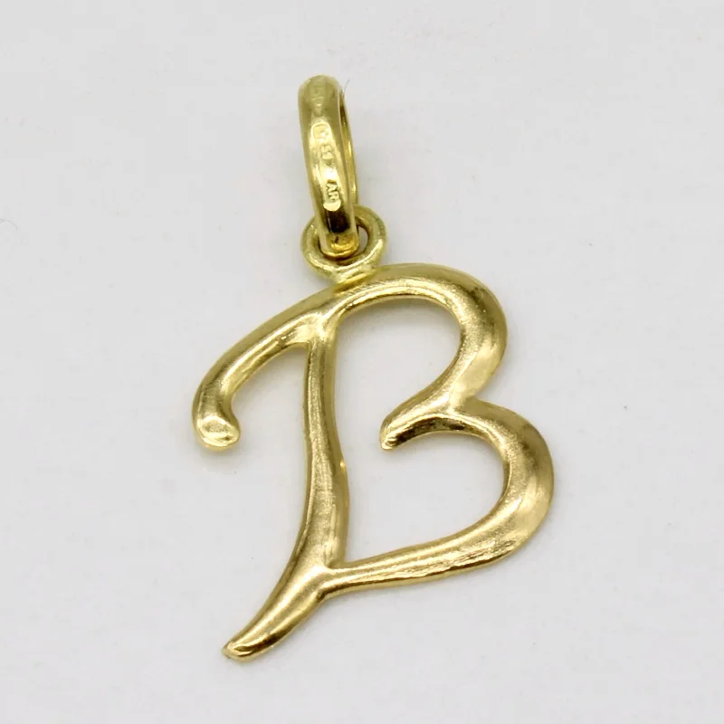 infinity loop ring rose gold 18k Yellow Gold 'B' Initial Pendant