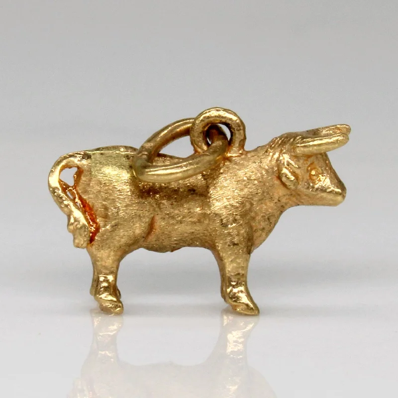 gold charm bracelet with initials 18k Yellow Gold Bull Pendant