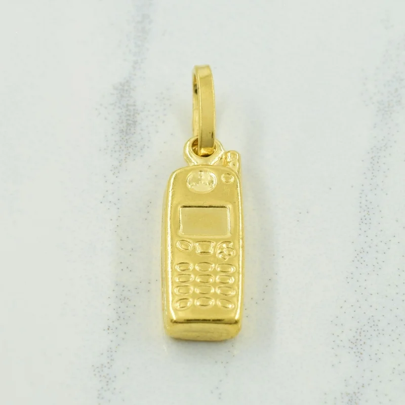 18k Yellow Gold Cell Phone Pendant |