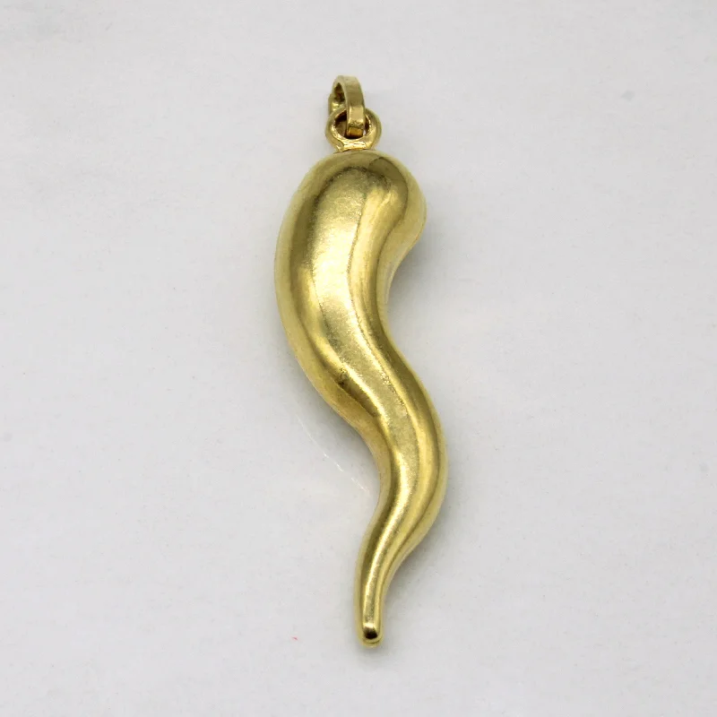 small diamond nose stud 18k Yellow Gold Corno Pendant