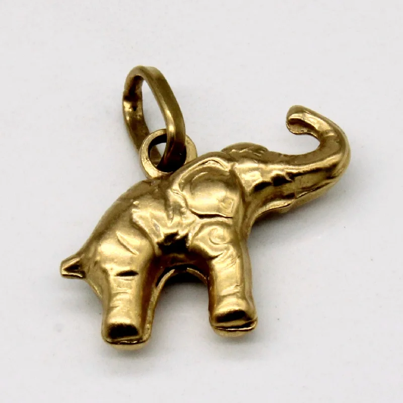celestial sunburst ring gold 18k Yellow Gold Elephant Pendant