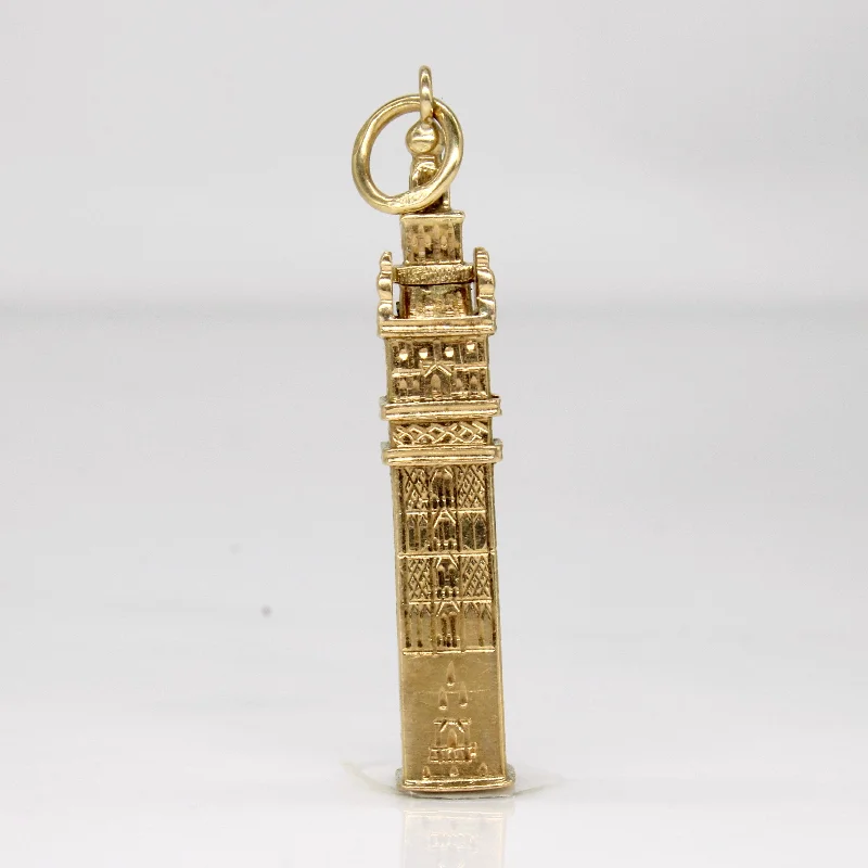 18k Yellow Gold Tower Charm