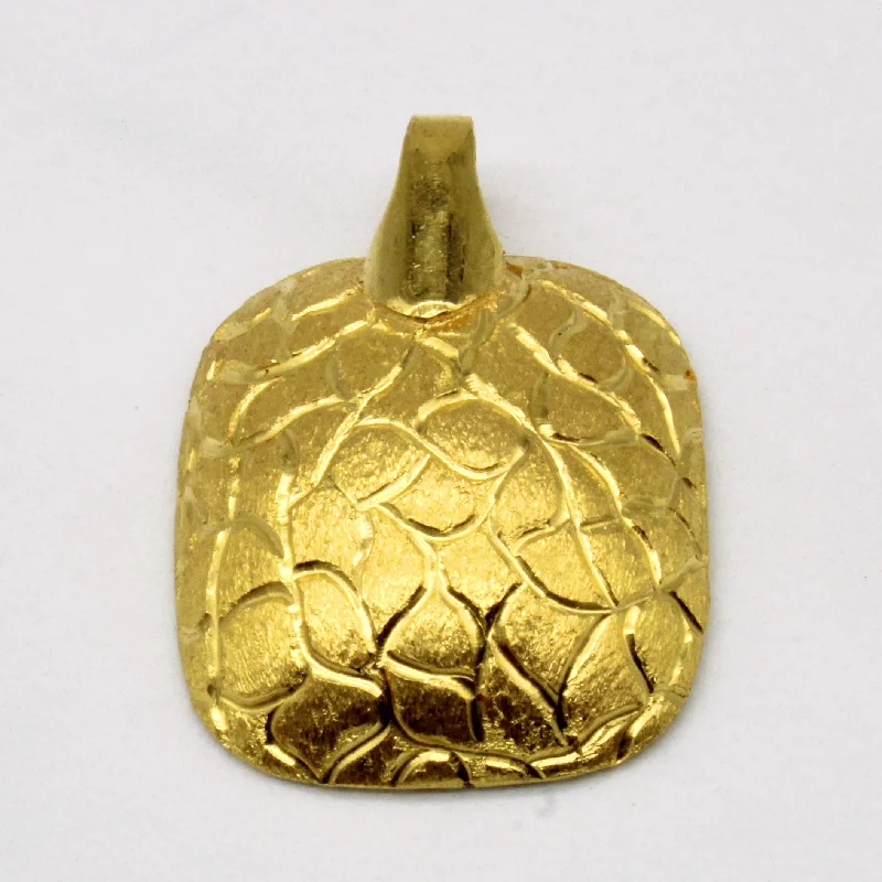 aquamarine and diamond wedding ring 24k Yellow Gold Shell Pattern Pendant