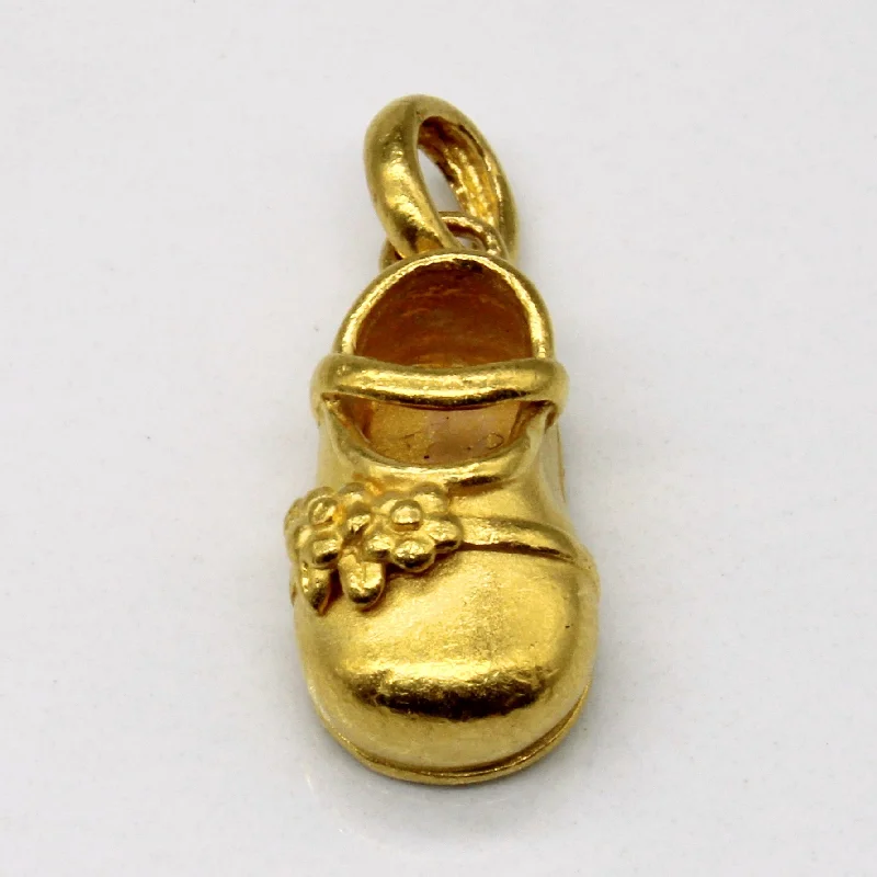 handmade clay bead earrings 24k Yellow Gold Shoe Charm