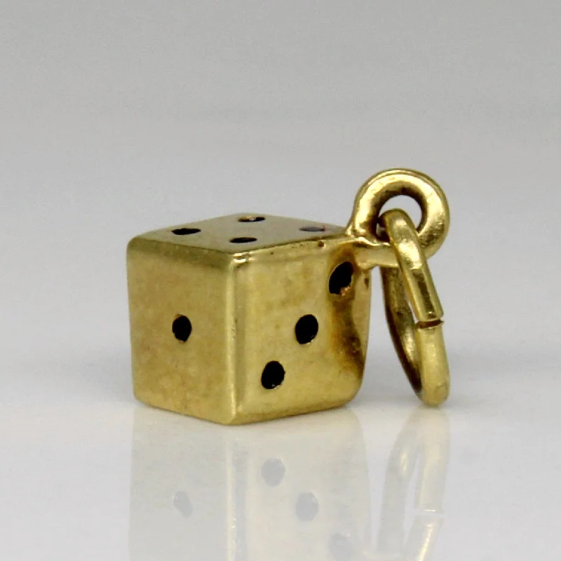 personalized gemstone pendant necklace 8k Yellow Gold Dice Pendant