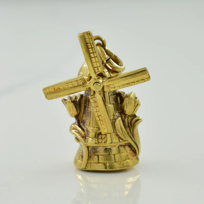 9k Yellow Gold Windmill Charm |