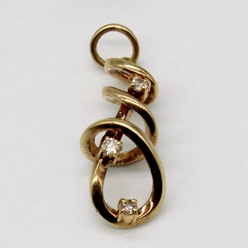 14k gold nose ring hoop Abstract Diamond Pendant | 0.06ctw |