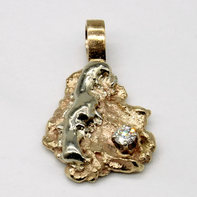 gold initial bracelet personalized Abstract Diamond Pendant | 0.18ct |