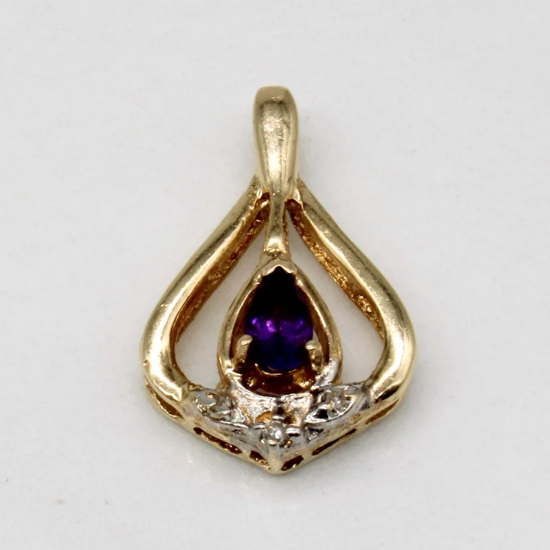 real tiger’s eye bead bracelet Amethyst & Diamond Pendant | 0.15ct, 0.02ctw |