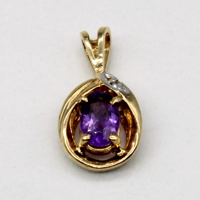 pearl and gold chain earrings Amethyst & Diamond Pendant | 0.37ct, 0.01ct |