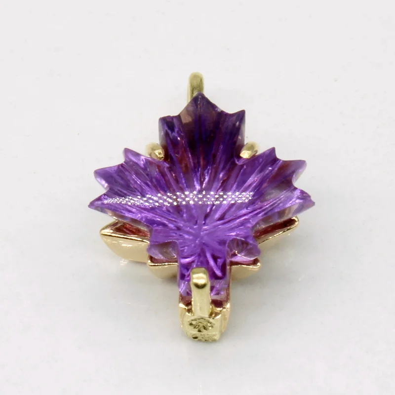 black tungsten wedding band for men Amethyst Maple Leaf Pendant | 3.50ct |