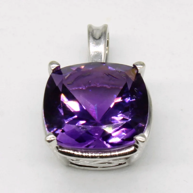classic diamond solitaire necklace Amethyst Pendant | 3.20ct |