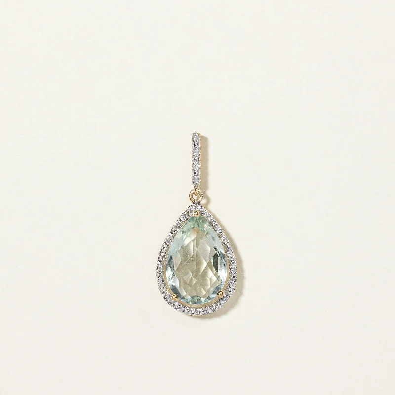 moissanite engagement ring affordable Aquamarine & Diamond Drop Pendant | 4.00ct, 0.06ctw |