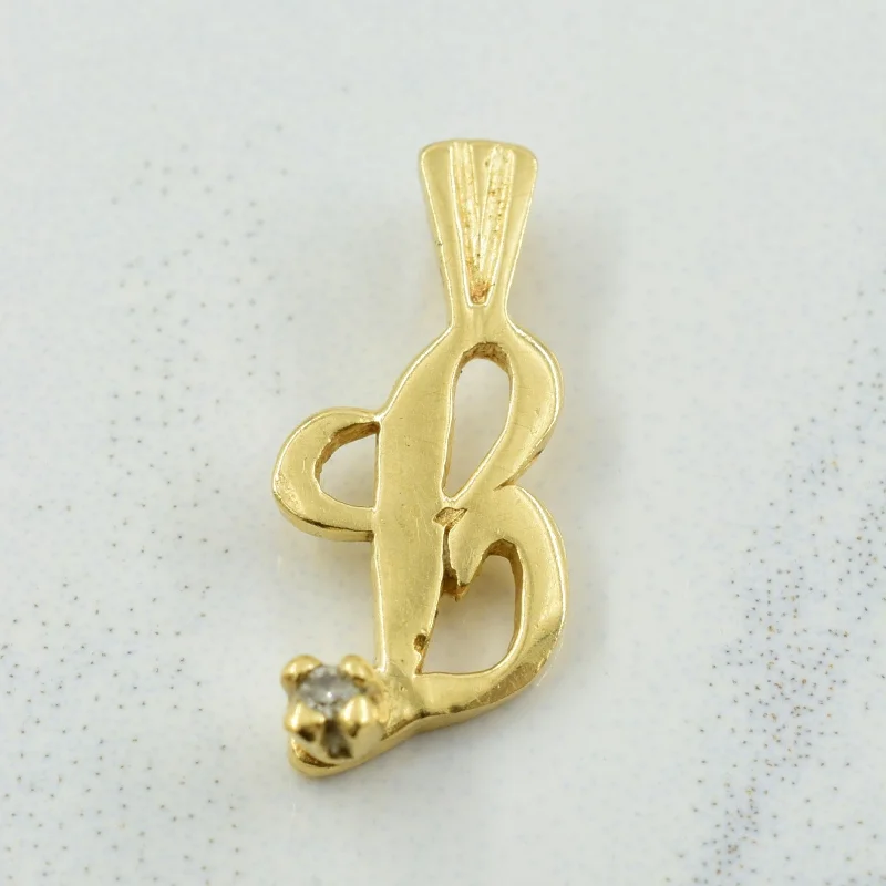 'B' Initial Diamond Pendant | 0.005ct |