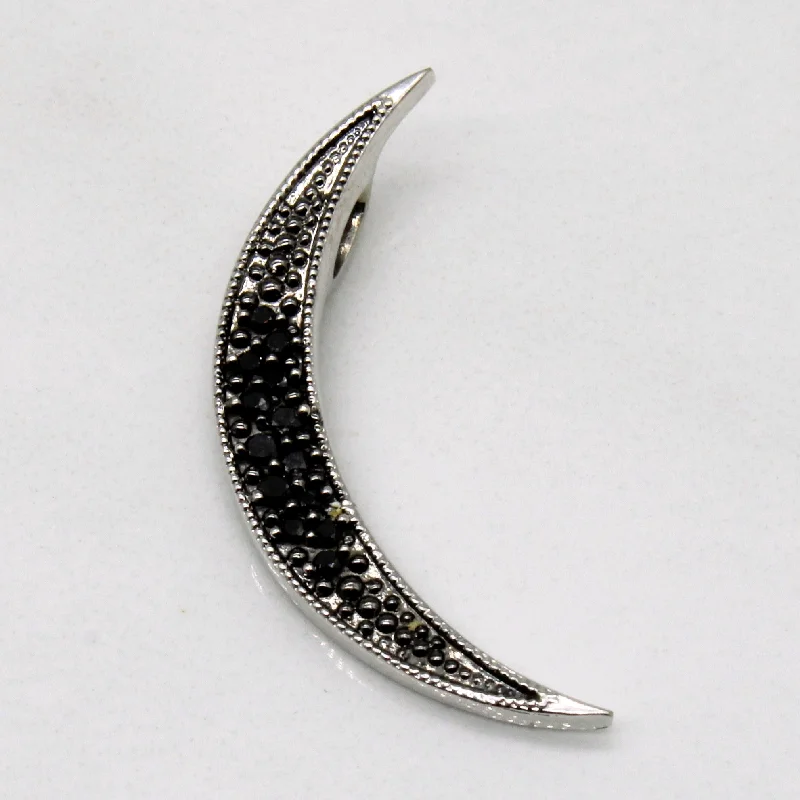 vintage sapphire engagement ring Black Diamond Crescent Moon Pendant | 0.06ctw |
