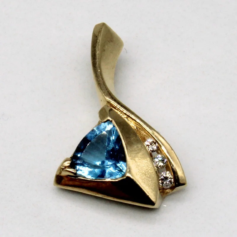 modern baguette diamond ring Blue Topaz & Diamond Pendant | 0.80ct, 0.04ctw |