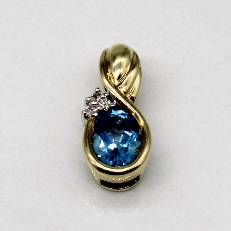 unique zodiac constellation necklace Blue Topaz & Diamond Pendant | 0.90ct, 0.03ctw |