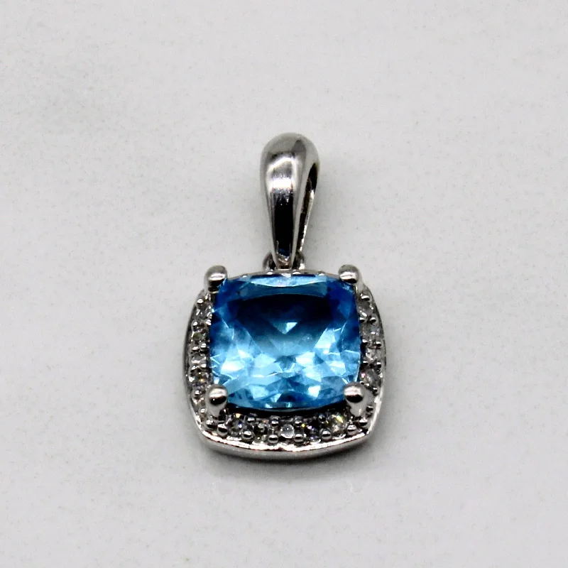 amethyst gemstone engagement ring Blue Topaz & Diamond Pendant | 0.90ct, 0.04ctw |