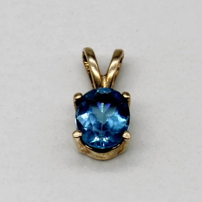 vintage pearl engagement ring Blue Topaz Pendant | 0.80ct |