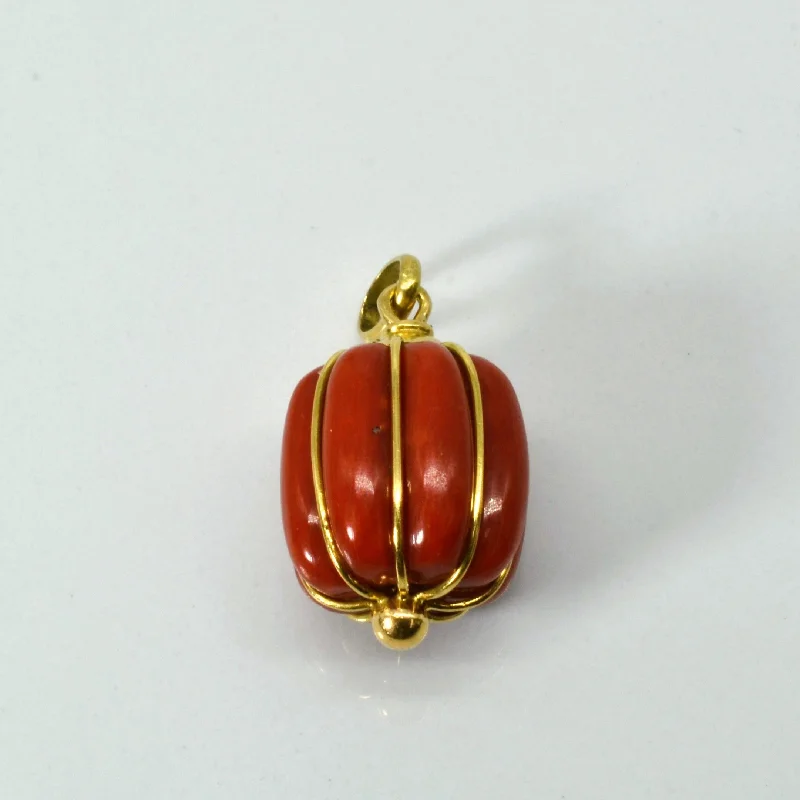 gold wedding band for men Carved Coral Pendant | 18.50ct |