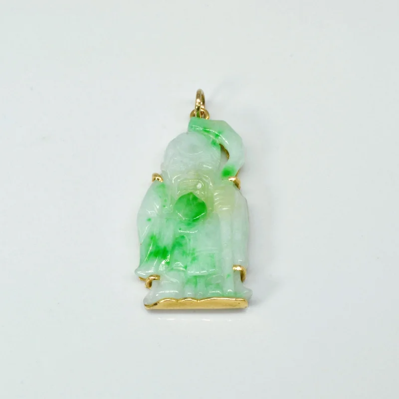 dainty gold chain earrings Carved Jadeite Pendant | 20.00ct |