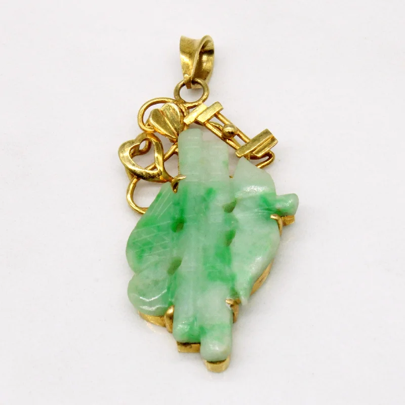 Carved Jadeite 14k Pendant | 8.00ct |