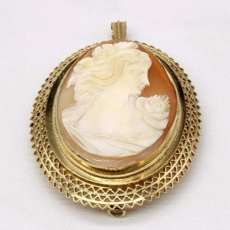 vintage art deco engagement ring Carved Shell Cameo Brooch & Pendant | 30.00ct |