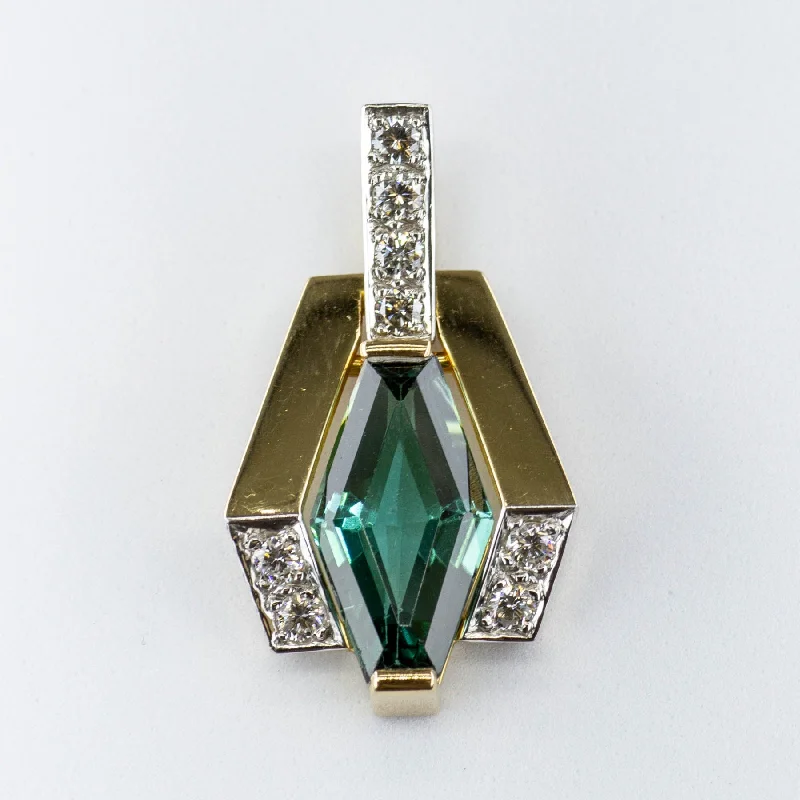 minimalist moonstone bracelet 'Cavelti' Tourmaline and Diamond 18K and Platinum Pendant | 3.75ct | 0.32ctw | minimalist moonstone bracelet 'Cavelti' Tourmaline and Diamond 18K and Platinum Pendant | 3.75ct | 0.32ctw |