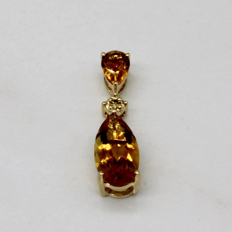 infinity necklace with birthstones Citrine & Diamond Pendant | 1.90ctw, 0.02ct |
