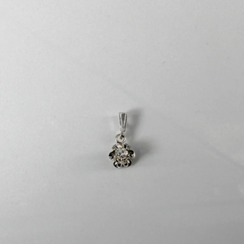 handmade lava stone bracelet Claw Set Solitaire Diamond Pendant | 0.12ct |
