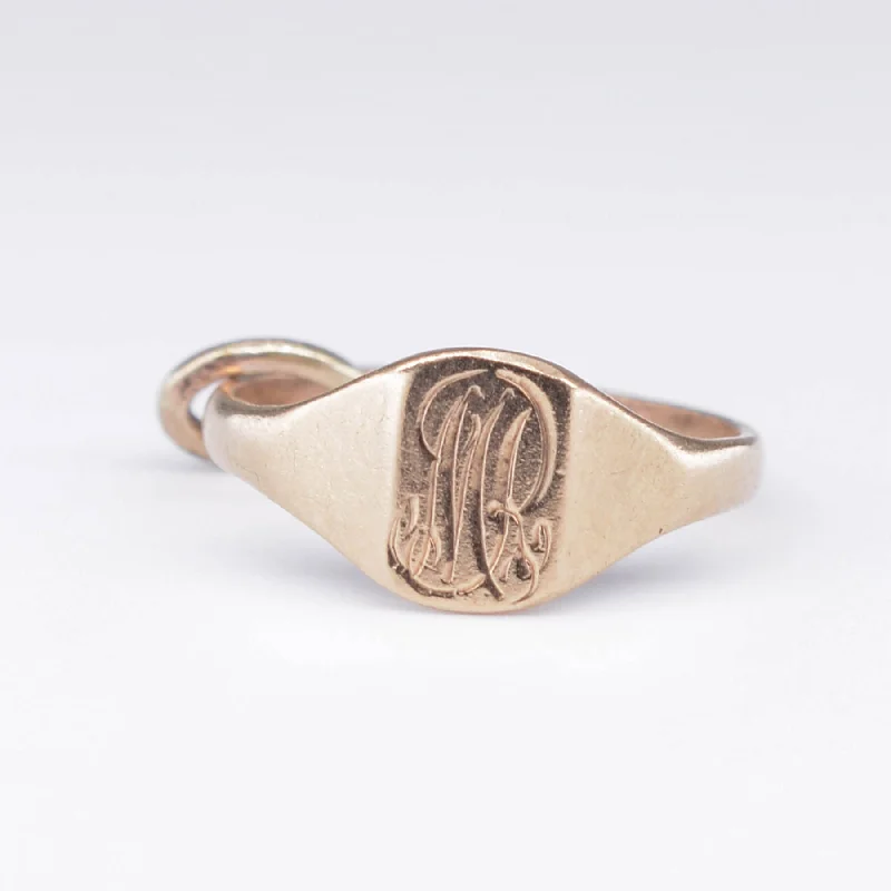 simple gold bar stud earrings 10k Signet Ring Charm