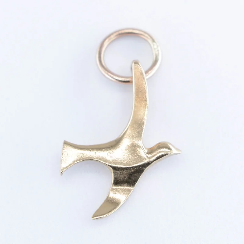 vintage lock and key necklace 10k Bird Charm